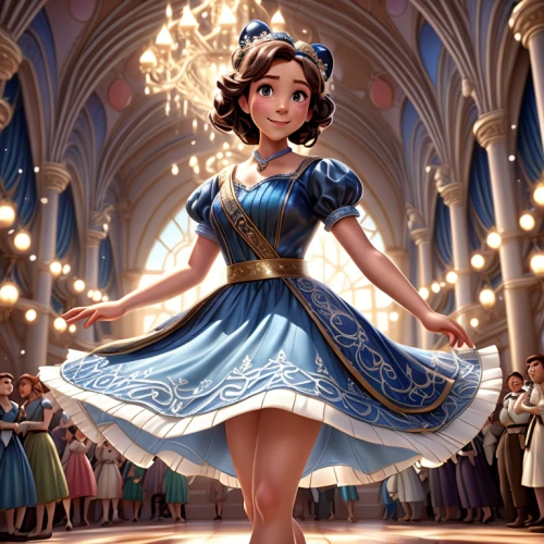 cinderella,princess anna,princess sofia,fairy tale character,disney character,elsa,tiana,rosa 'the fairy,fantasia,cg artwork,fairytale characters,rapunzel,snow white,rosa ' the fairy,hoopskirt,merida,disney,a girl in a dress,shanghai disney,3d fantasy