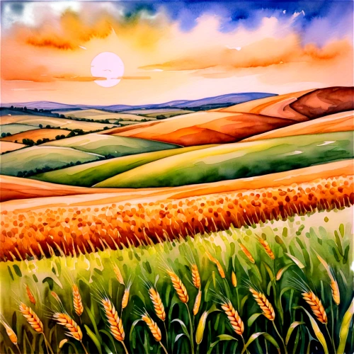 wheat field,barley field,wheat crops,wheat fields,farm landscape,field of cereals,straw field,grain field,cornfield,corn field,rural landscape,agricultural,wheat grasses,farm background,wheat grain,strand of wheat,strands of wheat,seed wheat,ricefield,agriculture,Illustration,Paper based,Paper Based 24