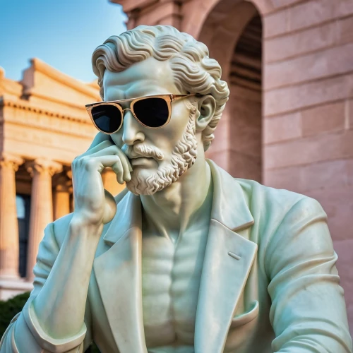 man talking on the phone,peabody institute,abraham lincoln monument,library of congress,meerschaum pipe,lincoln monument,bust of karl,marble collegiate,the local administration of mastery,classical sculpture,michelangelo,stock exchange broker,drexel,abraham lincoln memorial,man with saxophone,stock broker,classical antiquity,financial advisor,pipe smoking,nyse,Photography,General,Realistic