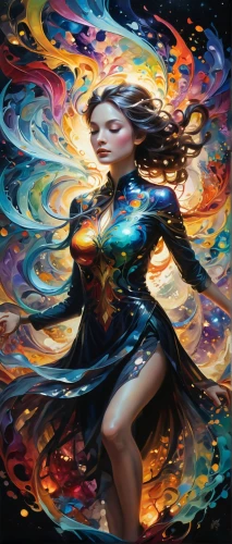 colorful spiral,andromeda,fantasia,aura,supernova,nebula,fantasy art,firedancer,dancing flames,fantasy woman,fire dancer,fire artist,aquarius,nebula guardian,world digital painting,psychedelic art,mystical portrait of a girl,fantasy portrait,swirling,flame spirit,Conceptual Art,Fantasy,Fantasy 03