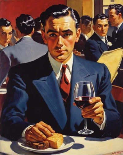 apéritif,food and wine,drinking establishment,a glass of wine,aperitif,negroni,wine,men sitting,a bottle of wine,cointreau,the coca-cola company,port wine,sicilian cuisine,wine tavern,winemaker,cuba libre,bistrot,vintage art,connoisseur,dining,Illustration,Retro,Retro 04