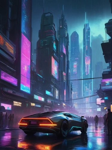 cyberpunk,cityscape,futuristic landscape,futuristic,shinjuku,tokyo city,shanghai,colorful city,urban,futuristic car,metropolis,dystopian,city at night,evening city,tokyo,suburb,dusk,neon arrows,fantasy city,honda nsx,Conceptual Art,Sci-Fi,Sci-Fi 25