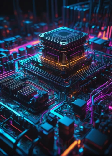 cinema 4d,3d render,computer chips,motherboard,processor,computer art,computer chip,cyberpunk,circuit board,render,cpu,multi core,tilt shift,electronics,isometric,circuitry,bismuth,cyber,mechanical,futuristic landscape,Illustration,Realistic Fantasy,Realistic Fantasy 44