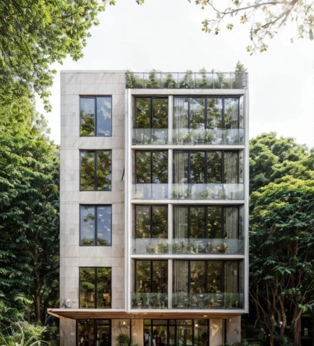 cubic house,glass facade,eco-construction,frame house,house hevelius,cube house,timber house,modern architecture,lattice windows,structural glass,glass building,mirror house,archidaily,garden elevation,ludwig erhard haus,appartment building,house in the forest,exposed concrete,kirrarchitecture,glass panes,Architecture,Commercial Building,Modern,Garden Modern