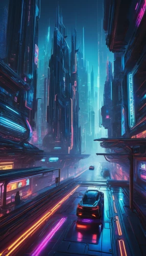 cyberpunk,futuristic landscape,3d car wallpaper,futuristic,city highway,metropolis,drive,night highway,fantasy city,cityscape,colorful city,racing road,futuristic car,dystopian,4k wallpaper,elektrocar,abstract retro,retro background,vapor,sci - fi,Illustration,Abstract Fantasy,Abstract Fantasy 02