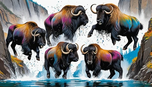 buffalo herd,buffaloes,animal migration,buffalo,buffalos,bison,water buffalo,bighorn,buffalo herder,the herd,mammoth,herd,oxen,muskox,water hole,watering hole,herd of goats,horoscope taurus,bear market,wildebeest,Conceptual Art,Graffiti Art,Graffiti Art 08