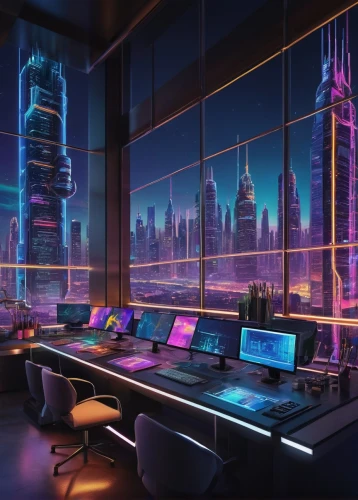 modern office,cyberpunk,computer room,the server room,shanghai,futuristic landscape,computer workstation,blur office background,dubai,computer desk,fantasy city,trading floor,working space,offices,cityscape,neon human resources,cyberspace,conference room,pc tower,boardroom,Photography,General,Natural