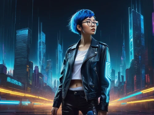 cyberpunk,world digital painting,sci fiction illustration,hong,blue rain,cg artwork,streampunk,game art,transistor,blu,futuristic,dystopian,2d,yukio,shanghai,cyber glasses,city trans,kojima,hong kong,hk,Illustration,Paper based,Paper Based 18