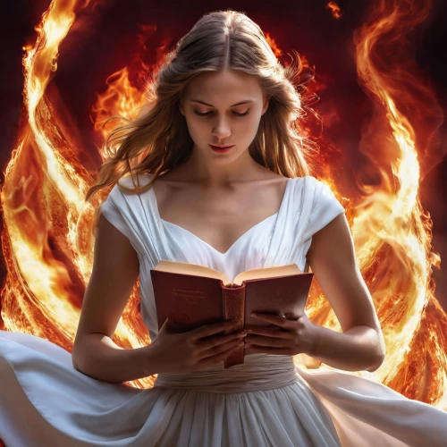 magic book,fire angel,women's novels,read a book,magic grimoire,burnt pages,open book,fire heart,flame spirit,flame of fire,turn the page,publish a book online,fire siren,the night of kupala,afire,divination,reading,the conflagration,sorceress,a book,Photography,General,Realistic