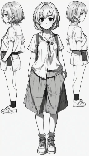 school clothes,bulli,chara,short,summer clothing,piko,a uniform,skort,fashionable girl,darjeeling,fashionable clothes,cute clothes,school skirt,potato character,yuki nagato sos brigade,clothes,clothing,traps,school uniform,parka,Unique,Design,Character Design