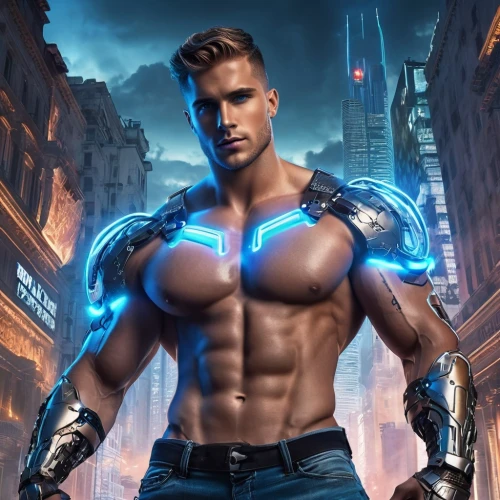 electro,cyborg,muscle icon,electrician,harnessed,cyberpunk,blue-collar worker,muscle man,cybernetics,3d man,biomechanical,steel man,tradesman,cyber,electric,wearables,cable innovator,rein,transformer,electrified,Conceptual Art,Fantasy,Fantasy 23