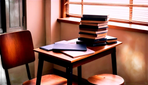 wooden desk,writing desk,study room,school desk,stack book binder,desk,reading room,stack of books,book bindings,desk lamp,writing-book,coffee and books,folding table,notebooks,book stack,bookcase,buckled book,table lamp,office desk,book antique,Conceptual Art,Oil color,Oil Color 08