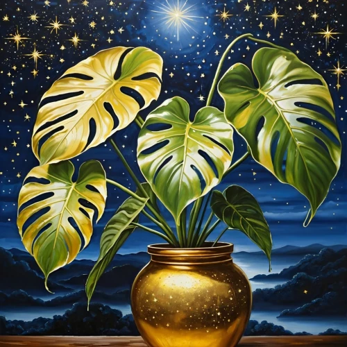 starfruit plant,golden pot,golden candle plant,carambola,lemon tree,oil painting on canvas,oil on canvas,anahata,khokhloma painting,beach moonflower,magic star flower,solomon's seal,starfruit,amazonian oils,oil painting,ylang-ylang,star fruit,potted plant,lantern plant,cocos nucifera