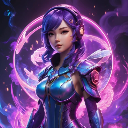 purple wallpaper,violet head elf,show off aurora,violet,elza,cassiopeia,lux,nova,purple background,mara,la violetta,venera,aurora,mezzelune,symetra,cg artwork,phuquy,wall,xiaochi,eufiliya,Unique,3D,3D Character