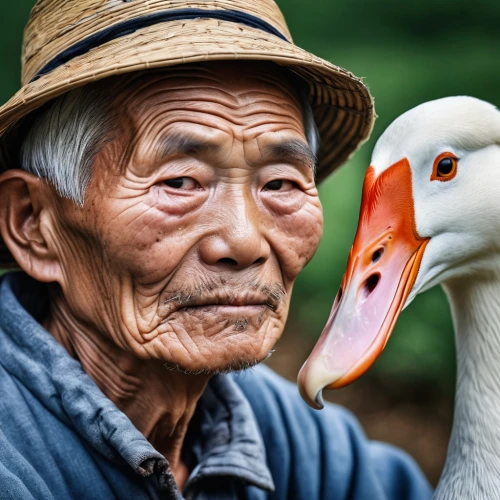 fujian white crane,pensioner,care for the elderly,elderly people,elderly person,old couple,elderly man,old age,older person,a pair of geese,peking duck,elderly lady,pensioners,retirement home,asian bird,mandarin duck portrait,senior citizen,compassion,regard,caregiver,Photography,General,Realistic