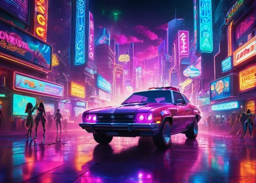 80s,cyberpunk,80's design,toyota ae85,retro car,3d car wallpaper,retro background,datsun 510,1980's,neon arrows,retro vehicle,neon,fantasy city,corolla,infiniti,tokyo city,retro automobile,aesthetic,tokyo,pontiac ventura,Illustration,Realistic Fantasy,Realistic Fantasy 38