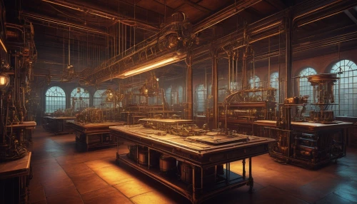 apothecary,ornate room,distillation,cabinetry,candlemaker,dark cabinetry,victorian kitchen,stalls,clockmaker,potions,chemical laboratory,medieval architecture,cabinets,alchemy,hogwarts,watchmaker,metallurgy,engine room,dandelion hall,collected game assets,Illustration,Black and White,Black and White 17