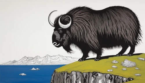 muskox,buffalo,yak,buffalo herder,feral goat,baby yak,black-brown mountain sheep,bison,yak cub,buffalo herd,the zodiac sign taurus,the black sheep,mountain sheep,buffaloes,aurochs,alpine cow,cape buffalo,taurus,capricorn,wild sheep,Conceptual Art,Graffiti Art,Graffiti Art 10