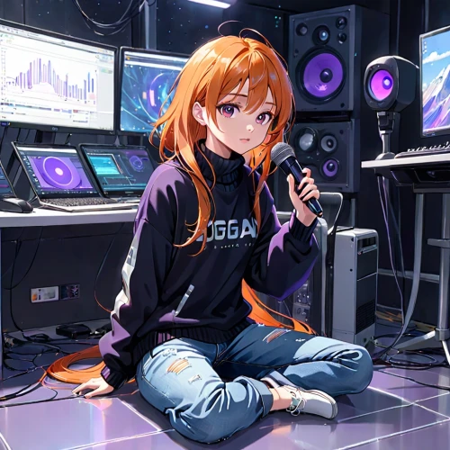 mogra,soundcloud icon,kosmea,newscaster,tracksuit,announcer,soundcloud,music producer,honoka,disc jockey,radio set,ryzen,girl at the computer,magna,mic,singer,soundcloud logo,operator,radiatori,audio engineer,Anime,Anime,Realistic