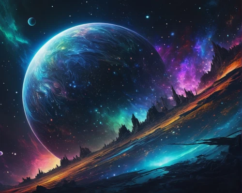 space art,fantasy landscape,alien planet,space,starscape,outer space,galaxy,universe,astronomy,fantasy picture,alien world,vast,planets,planet,lunar landscape,fantasy art,cosmos,cosmic,scene cosmic,spacescraft,Illustration,Japanese style,Japanese Style 10