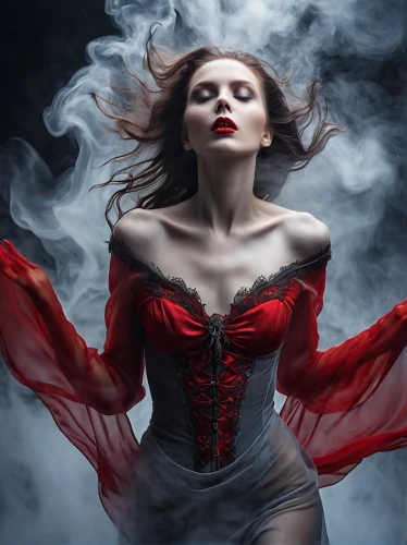 vampire woman,vampire lady,scarlet witch,red smoke,queen of hearts,lady in red,man in red dress,gothic woman,red gown,dance of death,red cape,smoke dancer,gothic fashion,gothic portrait,fantasy woman,dracula,red riding hood,dark gothic mood,sorceress,mystical portrait of a girl,Photography,Artistic Photography,Artistic Photography 03