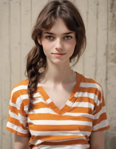 striped background,girl in t-shirt,cotton top,horizontal stripes,polo shirt,clementine,stripes,striped,orange,portrait of a girl,liberty cotton,cute,young woman,teen,adorable,tee,pretty young woman,vintage girl,stripe,beautiful young woman,Photography,Natural