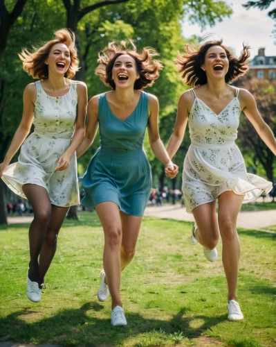 cheerfulness,leap for joy,free running,women friends,aerobic exercise,young women,flying dandelions,bridal party dress,happy children playing in the forest,long-distance running,celtic woman,ecstatic,sports dance,children jump rope,frolicking,the three graces,happy faces,retro women,middle-distance running,sewing pattern girls,Photography,Documentary Photography,Documentary Photography 36