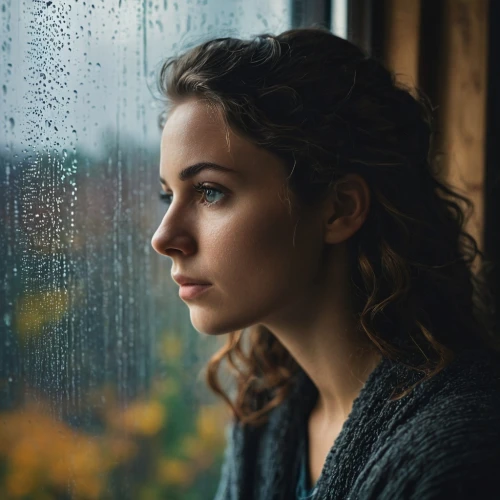 depressed woman,sad woman,worried girl,in the rain,woman thinking,rainy day,to be alone,in thoughts,longing,thoughtful,contemplation,sad girl,moody portrait,worried,loneliness,portrait of a girl,thinking,melancholy,contemplative,depression,Photography,General,Fantasy