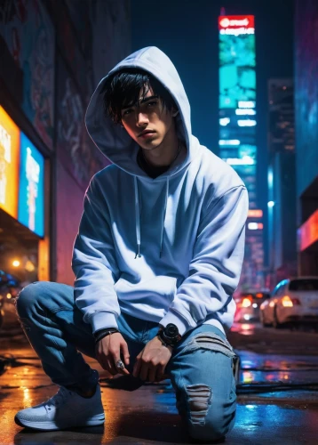 guk,cyberpunk,killua,tokyo,jin deui,anime japanese clothing,2d,shibuya,urban,tokyo city,yukio,kai bei,hk,anime boy,hong,photo session at night,asian vision,hong kong,tracksuit,noodle image,Illustration,Paper based,Paper Based 19