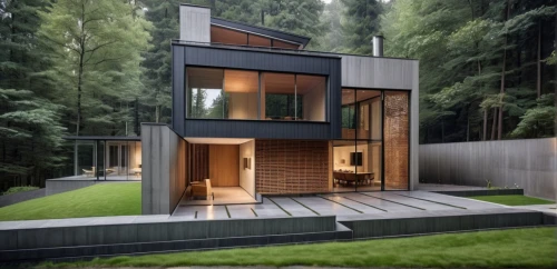 modern house,cubic house,house in the forest,modern architecture,timber house,cube house,wooden house,smart house,corten steel,3d rendering,eco-construction,frame house,residential house,luxury property,archidaily,private house,modern style,smart home,render,contemporary,Photography,General,Realistic