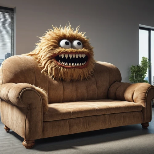 couch,child monster,chair png,slipcover,armchair,sofa,three eyed monster,recliner,throw pillow,loveseat,sofa cushions,muppet,bean bag chair,chewbacca,studio couch,sofa bed,the thing,one eye monster,the mascot,creature,Photography,General,Realistic