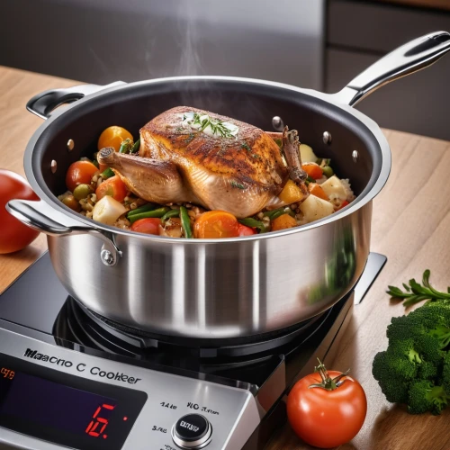 sauté pan,cookware and bakeware,copper cookware,slow cooker,vegetable pan,cast iron skillet,stovetop kettle,coq au vin,braising,cooktop,sousvide,cooking pot,stock pot,hot plate,saucepan,cassoulet,pan frying,food steamer,food and cooking,pressure cooker,Photography,General,Realistic