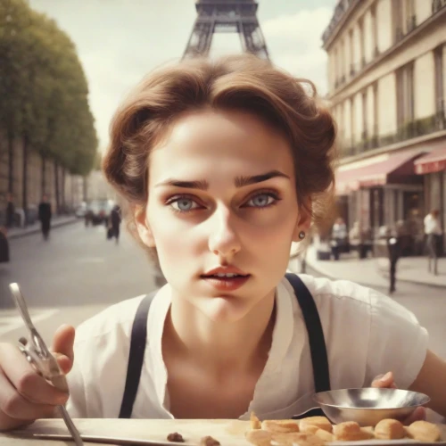 paris-brest,girl with bread-and-butter,french digital background,woman holding pie,parisian coffee,paris cafe,madeleine,woman with ice-cream,french food,french culture,french valentine,french coffee,woman at cafe,woman eating apple,french,waitress,french confectionery,chignon,paris clip art,lily-rose melody depp,Photography,Analog