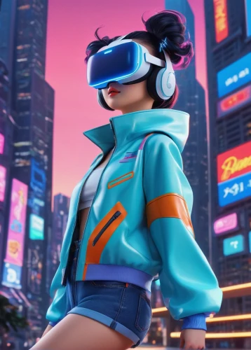 noodle image,cyberpunk,cyber glasses,futuristic,anime 3d,vr,vr headset,tracer,virtual,noodle,sega,cyan,virtual world,cyber,vector girl,80s,cg artwork,retro girl,gizmodo,virtual reality,Unique,3D,3D Character