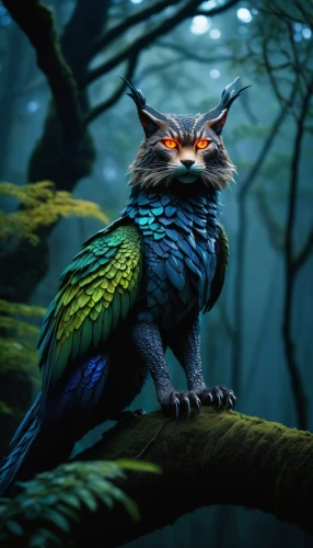 owl-real,forest dragon,fairy peacock,gryphon,forest animal,rabbit owl,owl nature,owl,whimsical animals,cat sparrow,anthropomorphized animals,faery,nocturnal bird,fantasy picture,fairy penguin,owl background,faerie,ori-pei,woodland animals,3d fantasy,Illustration,Japanese style,Japanese Style 20