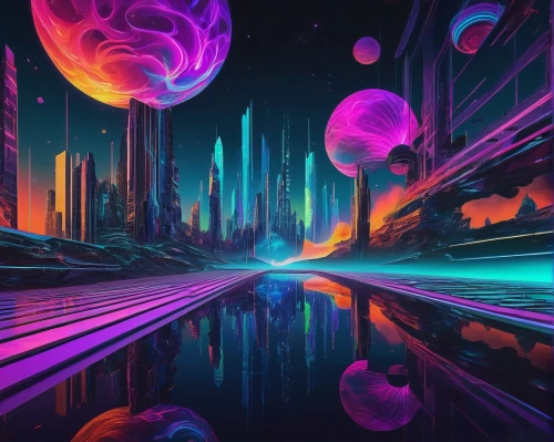 futuristic landscape,vast,alien world,space art,spheres,vapor,fantasy city,alien planet,space,futuristic,colorful city,cosmos,fantasy landscape,dream world,scifi,panoramical,dimensional,dimension,planets,galaxy,Art,Classical Oil Painting,Classical Oil Painting 43