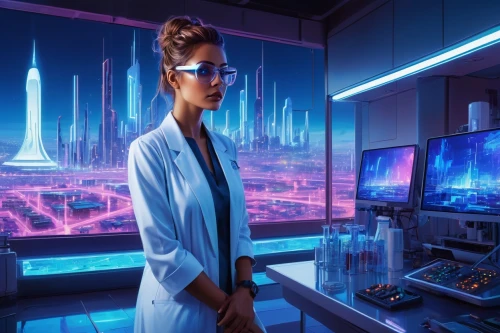 women in technology,sci fi surgery room,scientist,sci fiction illustration,cyber glasses,science fiction,neon human resources,laboratory,science-fiction,laboratory information,girl at the computer,lab,biologist,female doctor,cyberpunk,futuristic,researcher,chemical laboratory,microbiologist,sci - fi,Conceptual Art,Sci-Fi,Sci-Fi 23