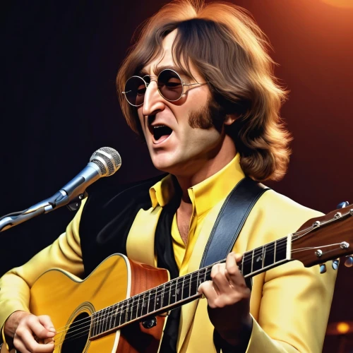 john lennon,keith-albee theatre,george,70's icon,yellow jacket,1973,1971,the guitar,50 years,yellow mustard,solo entertainer,born 1953-54,70s,brian,guitor,yellow,classical guitar,60's icon,yellow brown,epiphone,Photography,General,Realistic