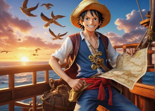 pirate treasure,pirate,east indiaman,pirates,cg artwork,galleon,caravel,piracy,christopher columbus,scarlet sail,skipper,seafarer,seafaring,disney character,aladin,male character,nautical banner,straw hats,background images,straw hat,Photography,Documentary Photography,Documentary Photography 21