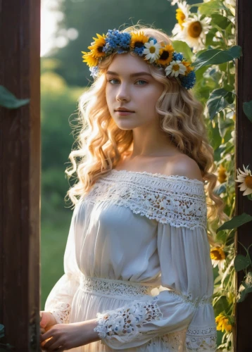 jessamine,sun bride,sun flowers,woodland sunflower,spring crown,girl in flowers,beautiful girl with flowers,flower crown,flower hat,flower girl,flower garland,girl in a wreath,flower crown of christ,enchanting,summer crown,vintage flowers,white rose snow queen,blooming wreath,country dress,golden flowers,Illustration,Black and White,Black and White 02