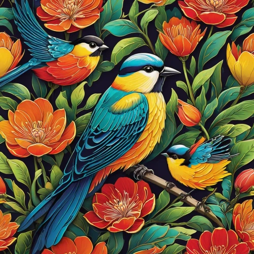 flower and bird illustration,bird painting,an ornamental bird,colorful birds,ornamental bird,bird pattern,tropical birds,bird flower,bird illustration,toucans,seamless pattern,tropical bird,floral and bird frame,flower painting,painting pattern,tropical floral background,tropical bird climber,spring bird,tanager,background pattern,Illustration,Vector,Vector 13