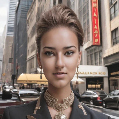 artificial hair integrations,fashion street,jewelry store,image manipulation,businesswoman,photoshop manipulation,havana brown,mohawk hairstyle,airbrushed,bussiness woman,business woman,female model,african american woman,realdoll,fashion vector,jewelry（architecture）,buick y-job,stock exchange broker,beautiful model,business girl,Photography,Realistic