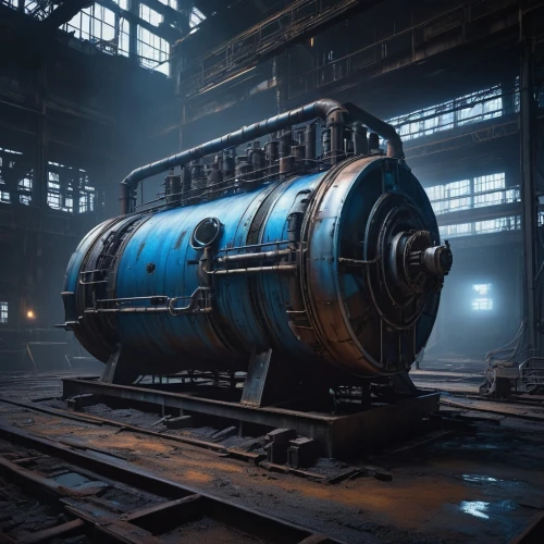 heavy water factory,industrial tubes,steam power,industrial plant,industrial ruin,industrial landscape,powerplant,abandoned rusted locomotive,industrial,steel mill,train engine,tank cars,boiler,empty factory,industries,power plant,industrial hall,factories,steam engine,abandoned factory,Illustration,Black and White,Black and White 01