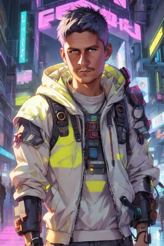 cyberpunk,engineer,mechanic,neon human resources,pilot,sci fiction illustration,scifi,high-visibility clothing,cyber,refinery,cg artwork,biologist,pedestrian,cyborg,operator,sci-fi,sci - fi,tracer,cybernetics,traffic cop,Digital Art,Anime