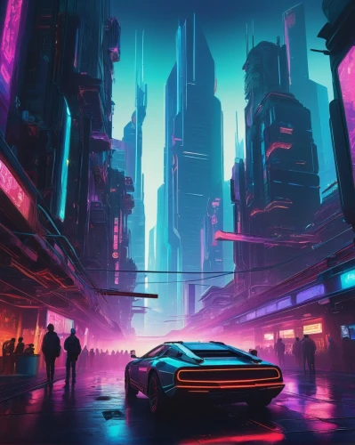 futuristic landscape,futuristic,cyberpunk,cityscape,neon arrows,3d car wallpaper,dusk,neon,futuristic car,colorful city,metropolis,dystopian,80's design,vapor,dusk background,miami,toyota supra,zenvo-st,urban,fantasy city,Conceptual Art,Sci-Fi,Sci-Fi 18