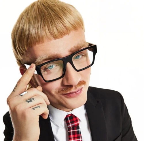 mini e,kids glasses,ginger rodgers,silver framed glasses,white male,mac,male elf,smart look,mini,boy,bowl cut,cool blonde,male poses for drawing,ruprecht herb,cute tie,geek,blogger icon,professor,lace round frames,reading glasses