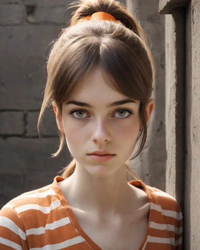 clementine,portrait of a girl,beautiful face,doll's facial features,cinnamon girl,pupils,the girl's face,girl portrait,valerian,young woman,pretty young woman,angel face,orange,orange eyes,eyebrow,child girl,adorable,worried girl,madeleine,mystical portrait of a girl,Photography,Natural
