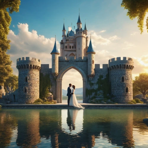 fairytale castle,fairy tale castle,fairytale,a fairy tale,fairy tale,water castle,disney castle,fantasy picture,castles,fairytales,fairy tales,enchanted,sleeping beauty castle,cinderella's castle,3d fantasy,gold castle,castel,moat,cinderella castle,fantasy world,Photography,General,Realistic