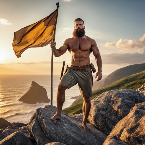 barbarian,aquaman,germanic tribes,man at the sea,vikings,mountaineer,viking,wind warrior,god of the sea,viking ship,mountain guide,sparta,pankration,bordafjordur,statue of hercules,sea god,cave man,pirate flag,nature and man,maori,Photography,General,Realistic