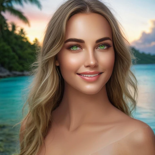 tahiti,natural cosmetic,beach background,portrait background,moana,bora bora,romantic portrait,bora-bora,world digital painting,beauty face skin,landscape background,beautiful woman,eurasian,female beauty,romantic look,coral,fiji,mermaid background,fantasy portrait,beautiful young woman,Female,Eastern Europeans,Straight hair,Youth adult,M,Confidence,Underwear,Outdoor,Bora Bora Island